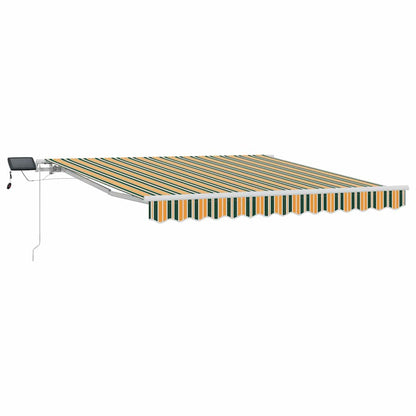 Toldo Retrátil Manual Verde e amarelo 300 x 250 cm Tecido e Aço