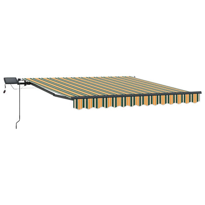Toldo Retrátil Manual Verde e amarelo 300 x 250 cm tecido