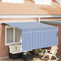 Toldo Retrátil Azul e Branco 350 x 250 cm Poliéster e Alumínio