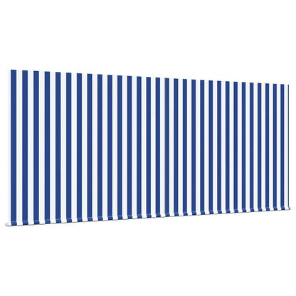 Toldo Retrátil Azul e Branco 350 x 250 cm Poliéster e Alumínio
