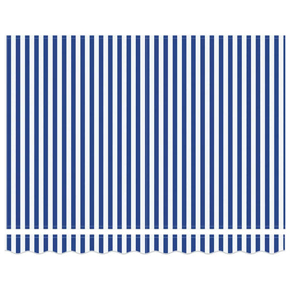 Toldo Retrátil Azul e Branco 350 x 250 cm Poliéster e Alumínio