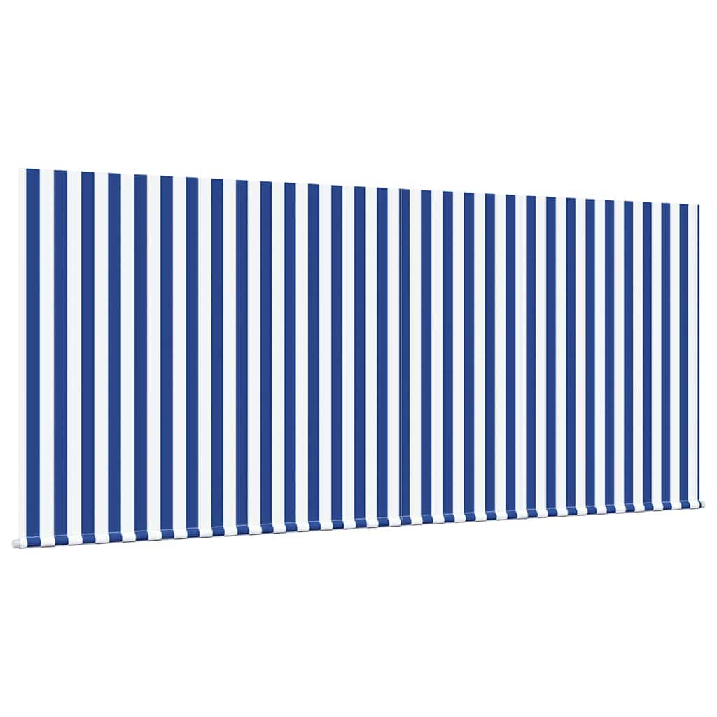 Toldo Retrátil Azul e Branco 350 x 250 cm Poliéster e Alumínio