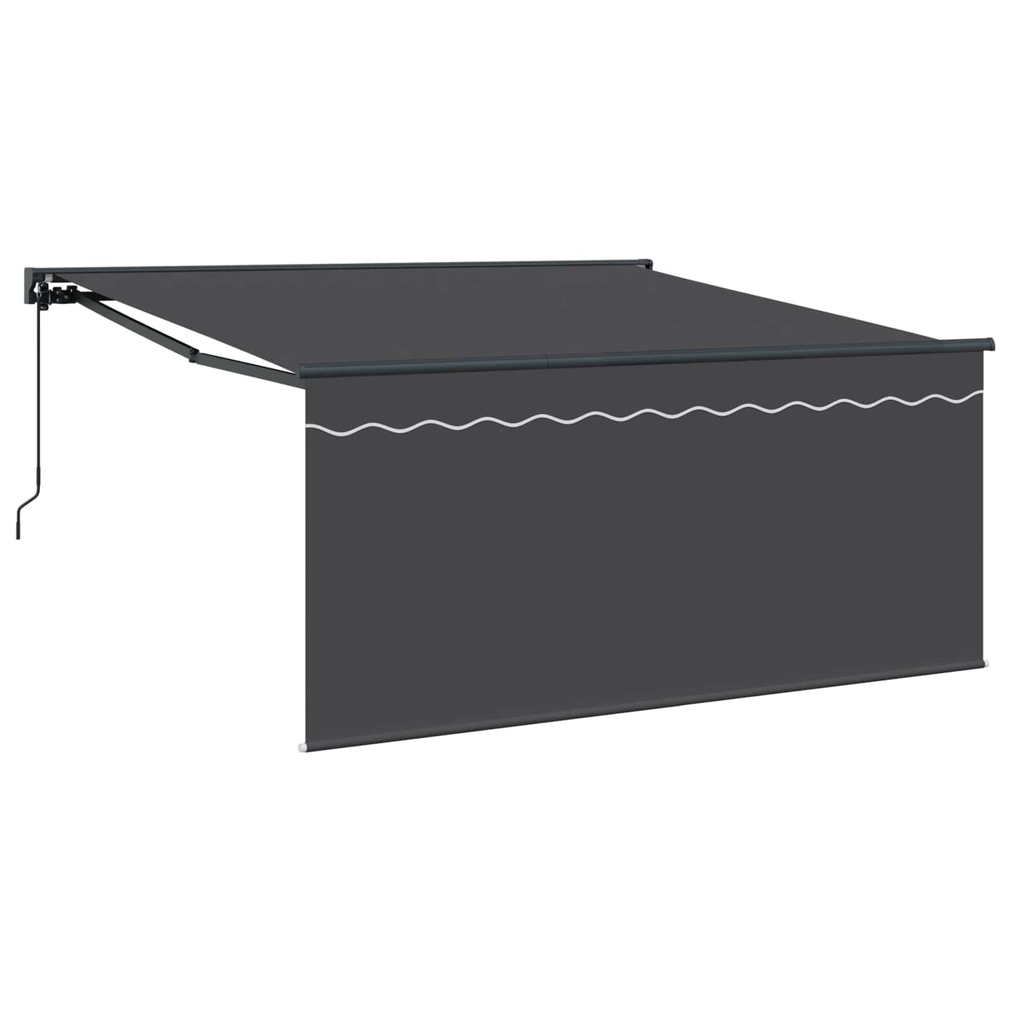Toldo Retrátil Antracite 350 x 300 cm Poliéster e Alumínio