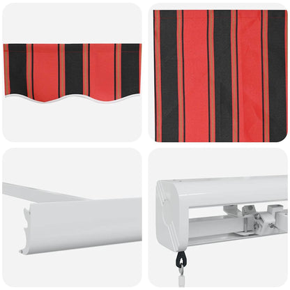 Toldo Retrátil Vermelho e preto 350 x 250 cm Tecido e Metal