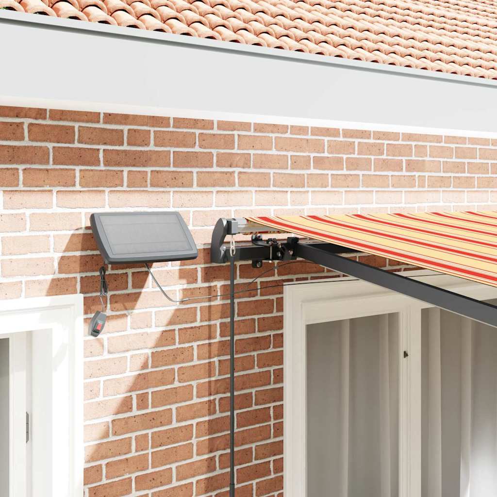 Toldo Retrátil Manual amarelo e laranja 350 x 250 cm tecido