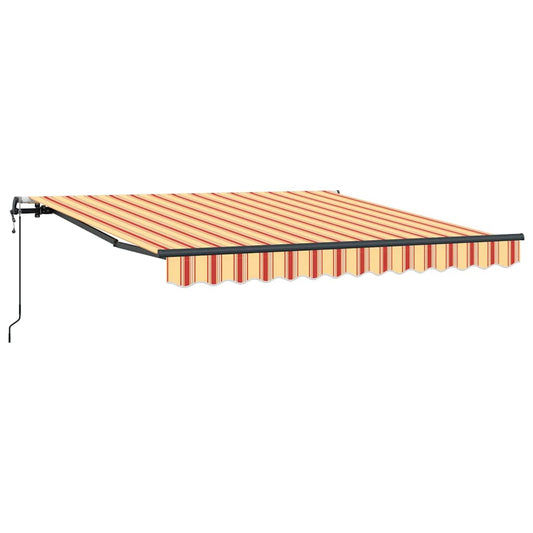 Toldo Retrátil Amarelo e Laranja 350 x 250 cm Tecido e Alumínio