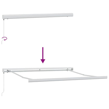 Toldo Retrátil Amarelo e Laranja 350 x 250 cm Tecido e Metal