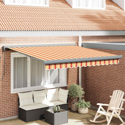 Toldo Retrátil Amarelo e Laranja 350 x 250 cm Tecido e Metal