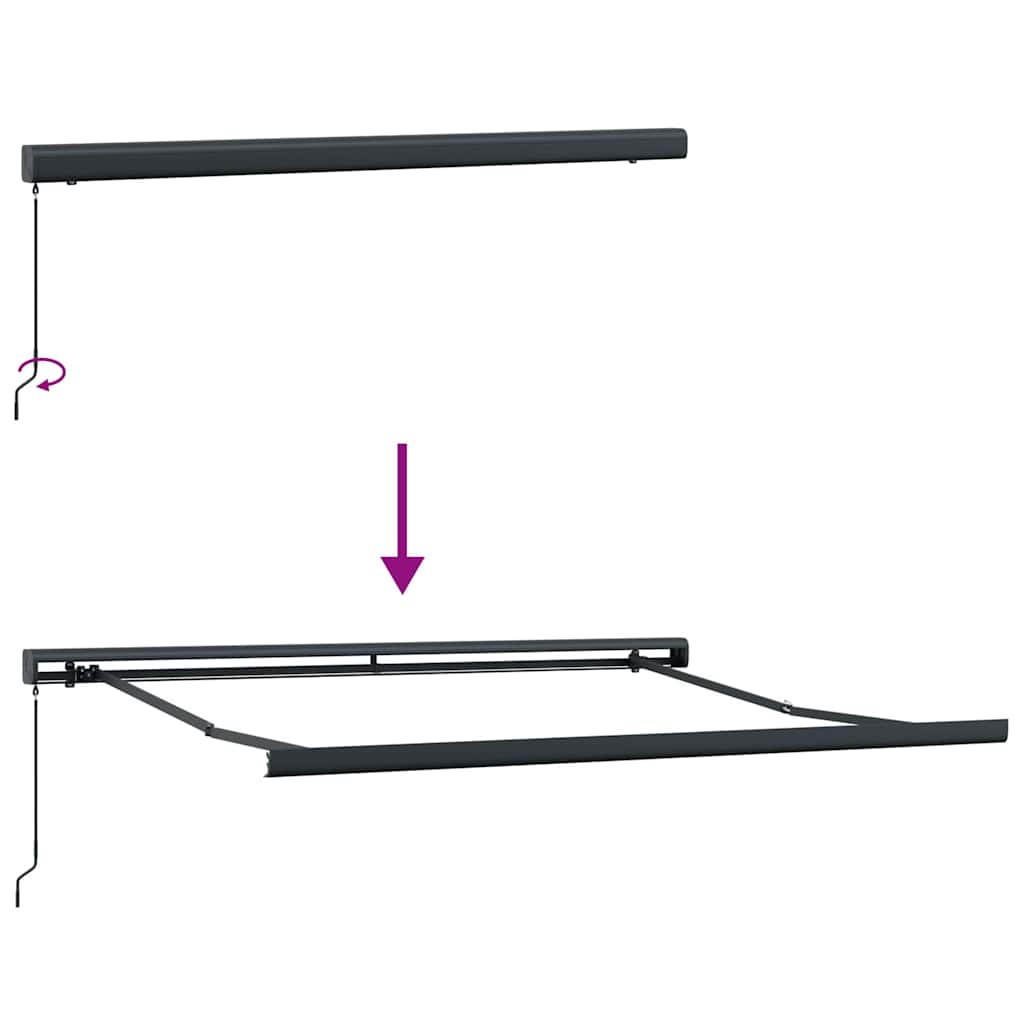 Toldo Retrátil Amarelo e Laranja 350 x 250 cm Tecido e Metal