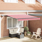 Toldo Retrátil Manual Vermelho e branco 350 x 250 cm tecido