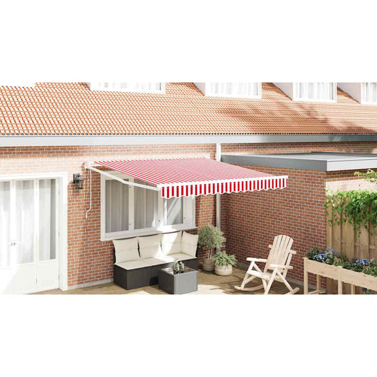 Toldo Retrátil Vermelho e Branco 350 x 250 cm