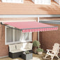 Toldo Retrátil Vermelho e Branco 350 x 250 cm
