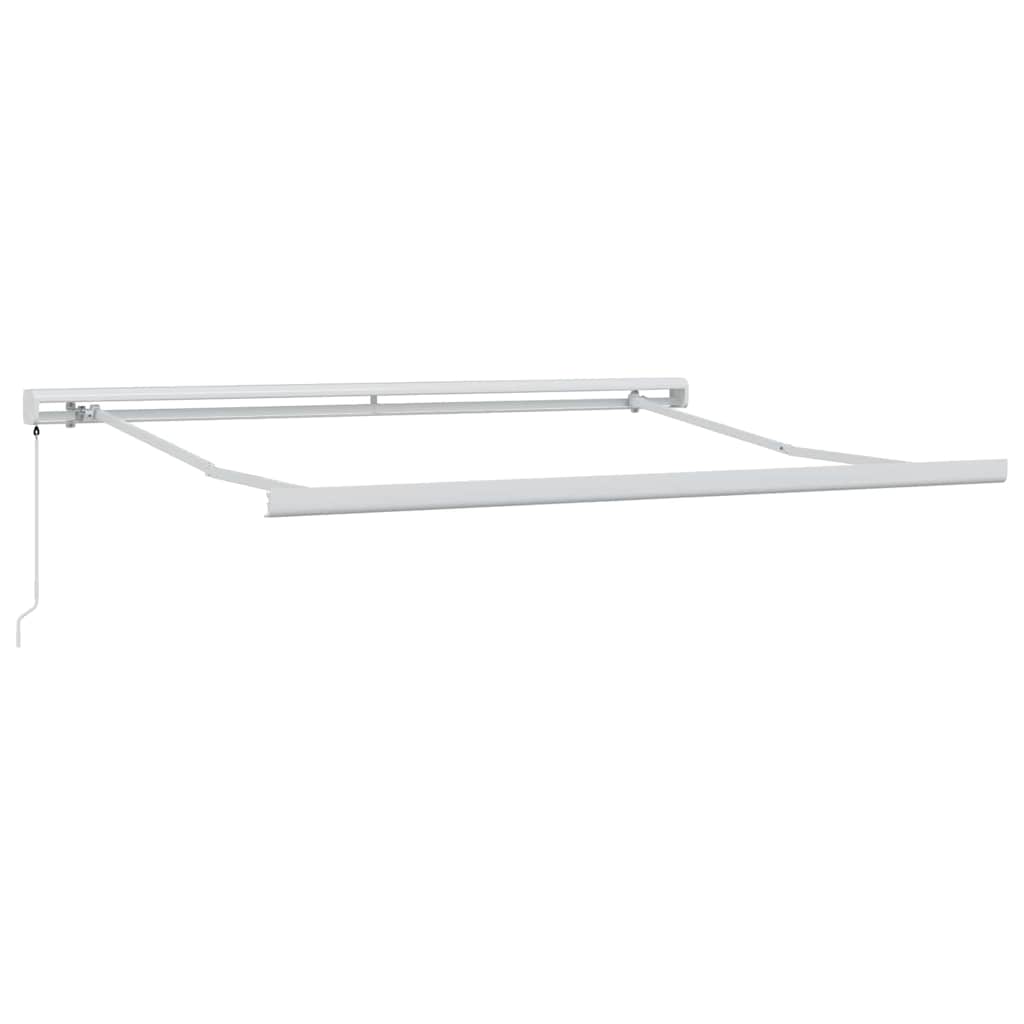 Toldo Retrátil Vermelho e Branco 350 x 250 cm Tecido e Metal