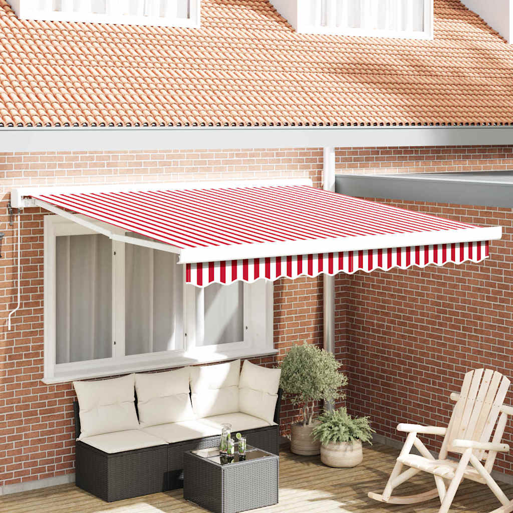 Toldo Vermelho e Branco 350 x 250 x 165 cm Poliéster e Alumínio
