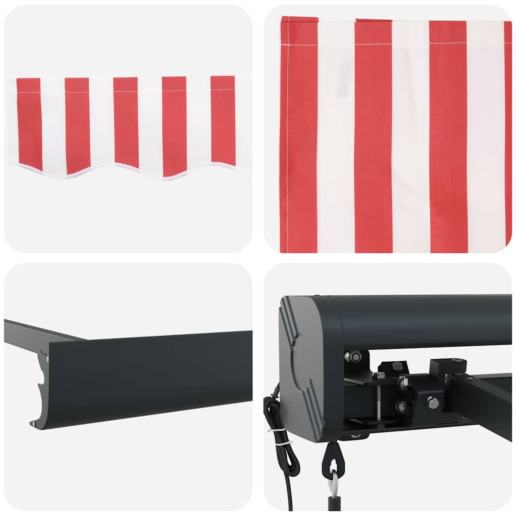 Toldo Vermelho e Branco 350 x 250 x 165 cm Poliéster e Alumínio