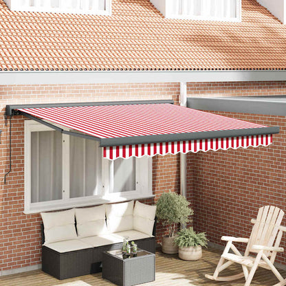 Toldo Vermelho e Branco 350 x 250 x 165 cm Poliéster e Alumínio