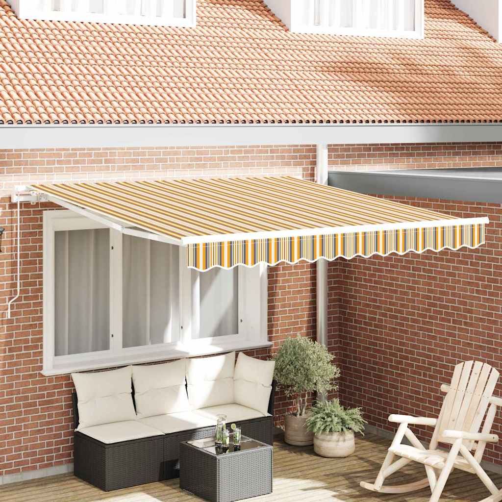 Toldo Retrátil Multicolor 350 x 250 cm Poliéster e Alumínio