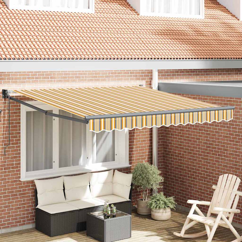 Toldo Retrátil Multicolor 350 x 250 cm Poliéster e Alumínio
