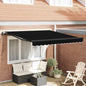 Toldo Retrátil Preto 350 x 250 cm Tecido e Alumínio