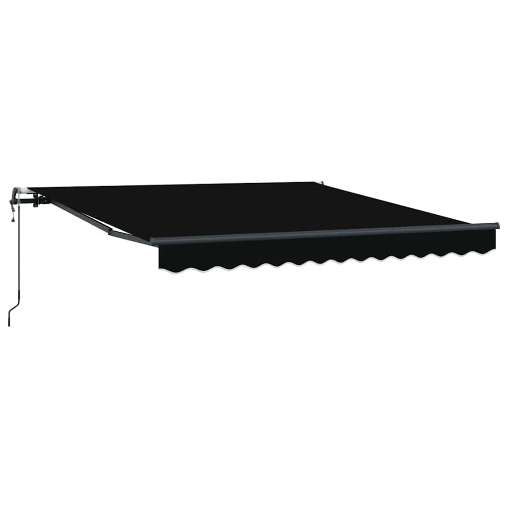 Toldo Retrátil Preto 350 x 250 cm Tecido e Alumínio