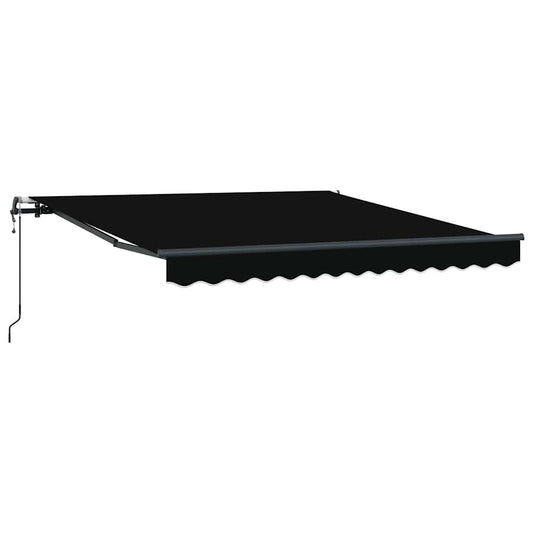 Toldo Retrátil Preto 350 x 250 cm Tecido e Alumínio
