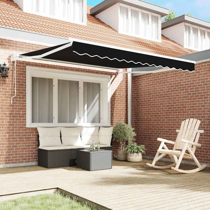 Toldo Retrátil Preto 350 x 250 cm tecido