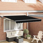 Toldo Retrátil Preto 350 x 250 cm Poliéster e Alumínio