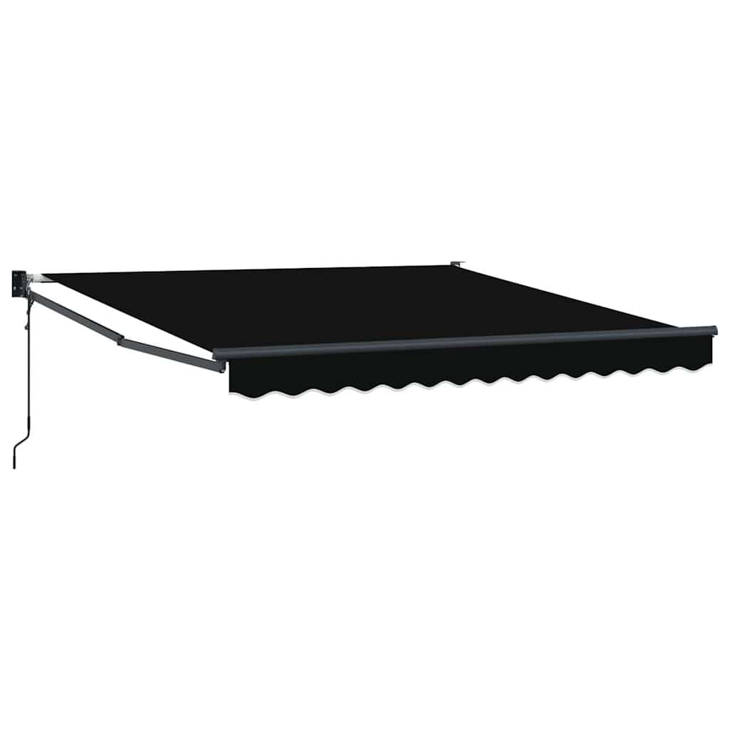 Toldo Retrátil Preto 350 x 250 cm Poliéster e Alumínio