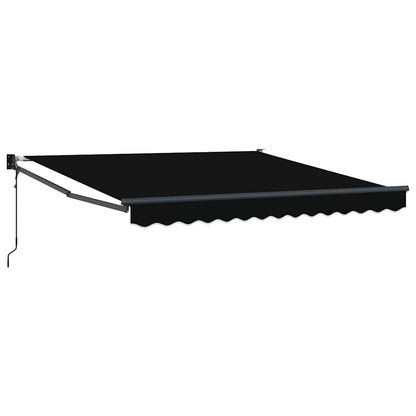 Toldo Retrátil Preto 350 x 250 cm Poliéster e Alumínio