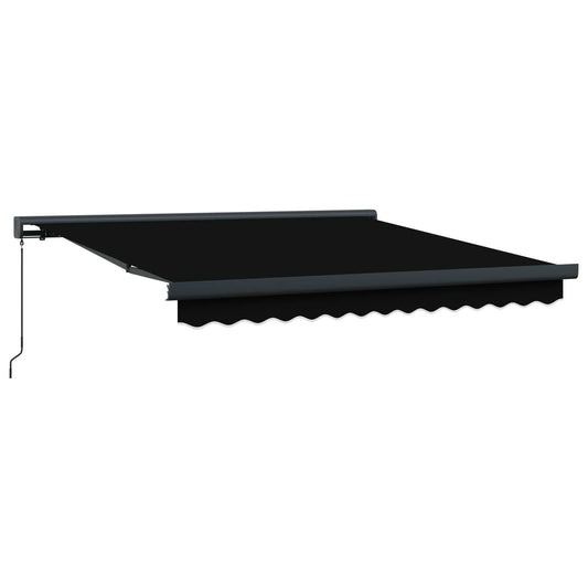 Toldo Retrátil Preto 350 x 250 cm Tecido e Metal