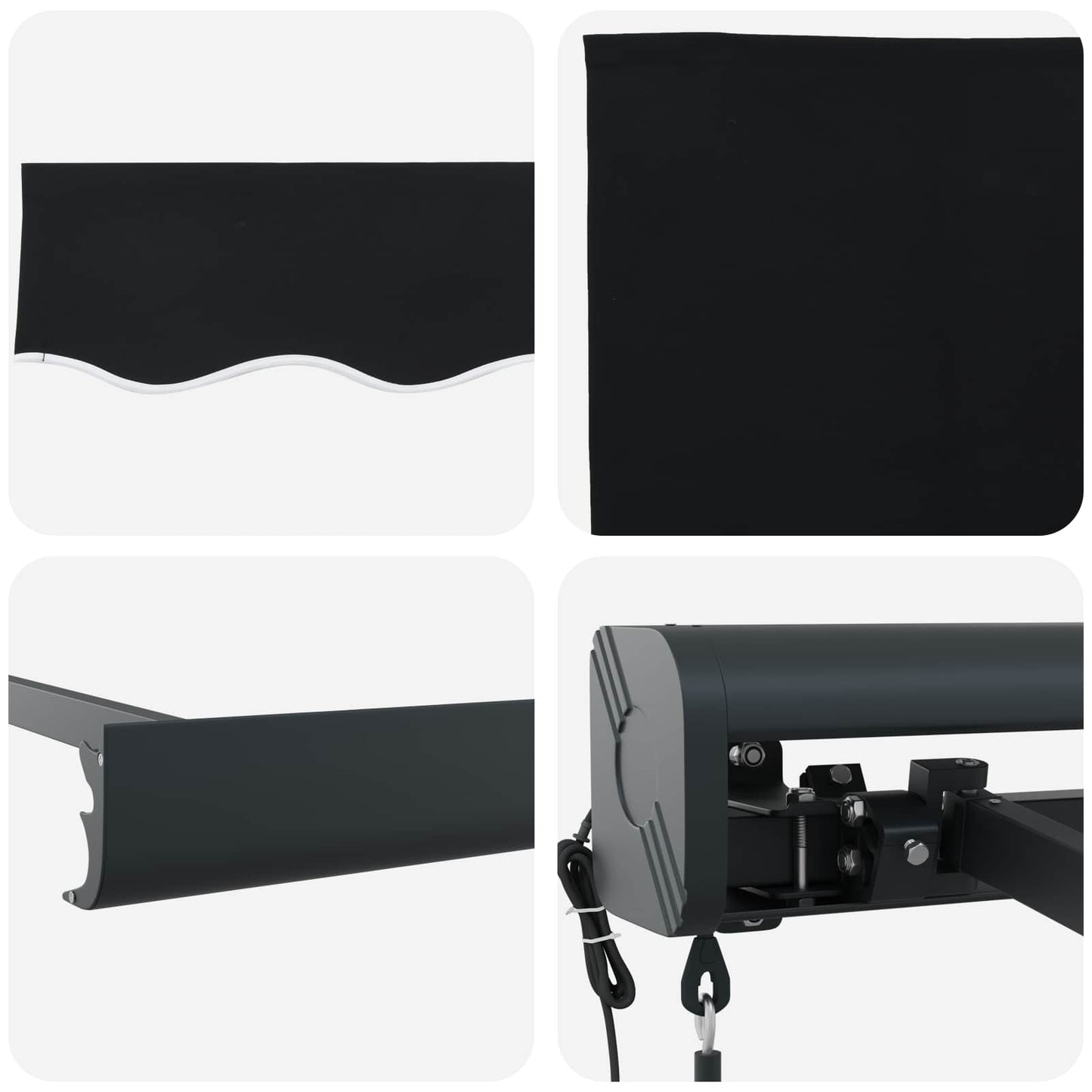 Toldo Preto 350 x 250 x 165 cm Poliéster e Alumínio