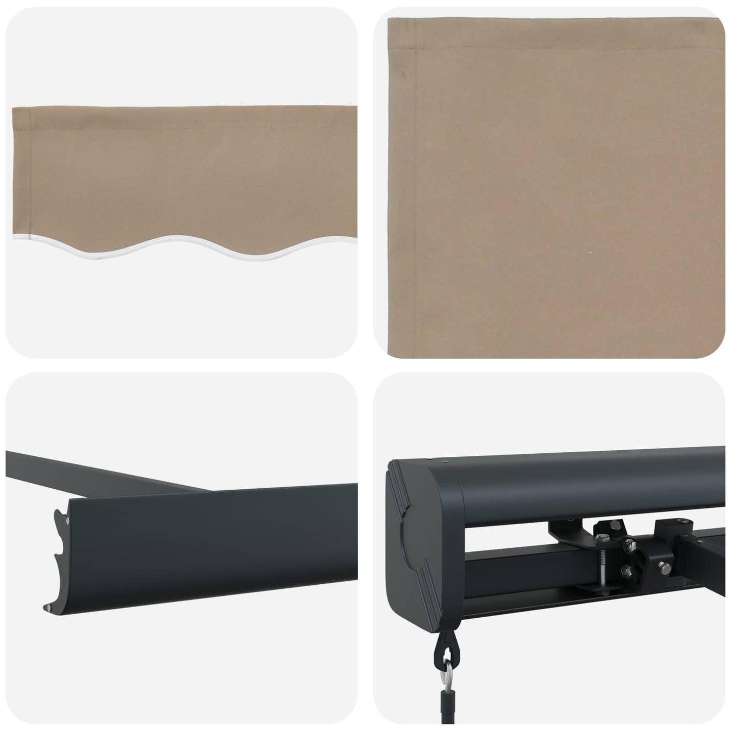 Toldo Retrátil Bege 350 x 250 cm Tecido e Metal