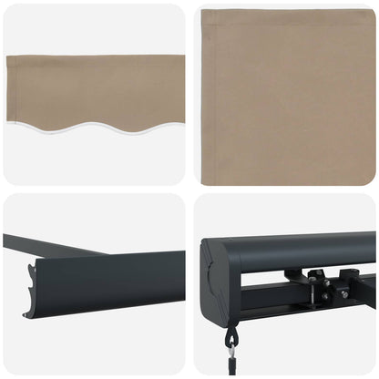 Toldo Retrátil Bege 350 x 250 cm Tecido e Metal