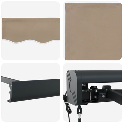 Toldo Bege 350 x 250 x 165 cm Poliéster e Alumínio