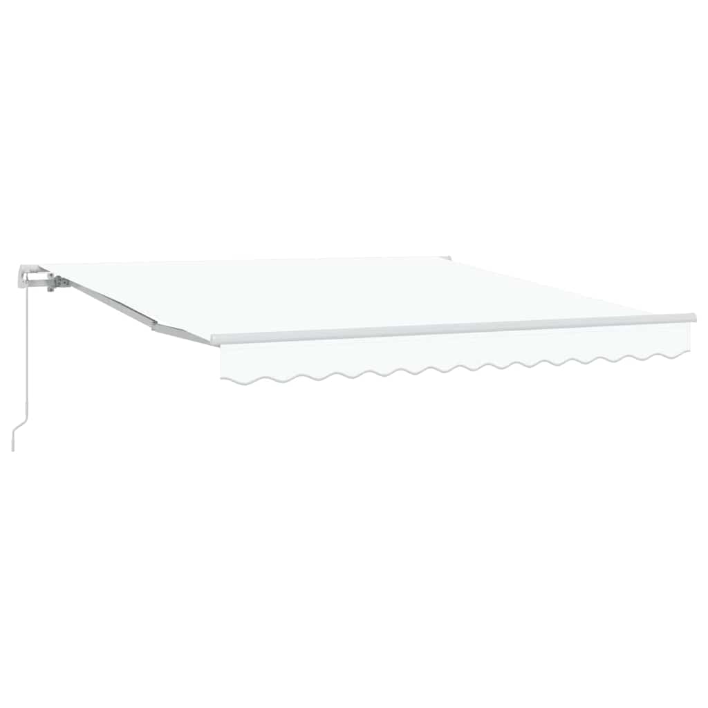 Toldo Retrátil Manual Branco 350 x 250 cm Poliéster e Alumínio