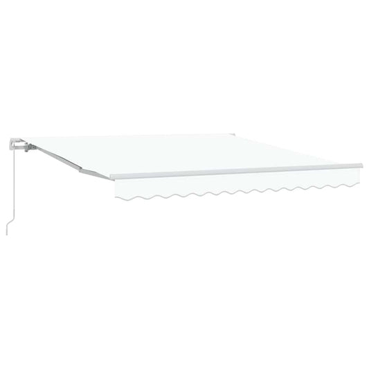 Toldo Retrátil Manual Branco 350 x 250 cm Poliéster e Alumínio