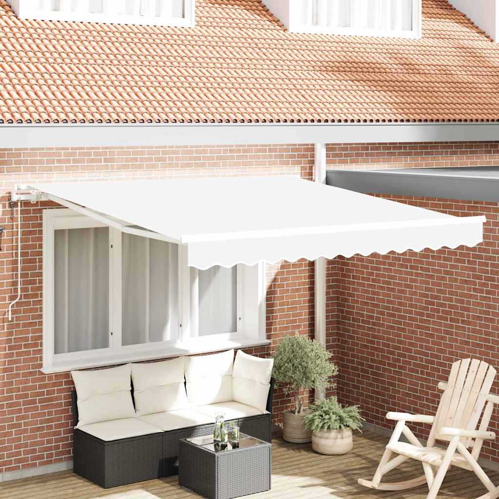 Toldo Retrátil Manual Branco 350 x 250 cm tecido