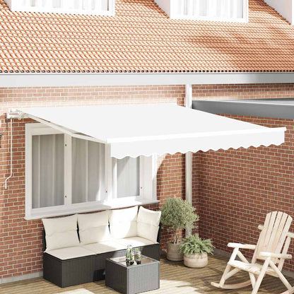 Toldo Retrátil Manual Branco 350 x 250 cm tecido