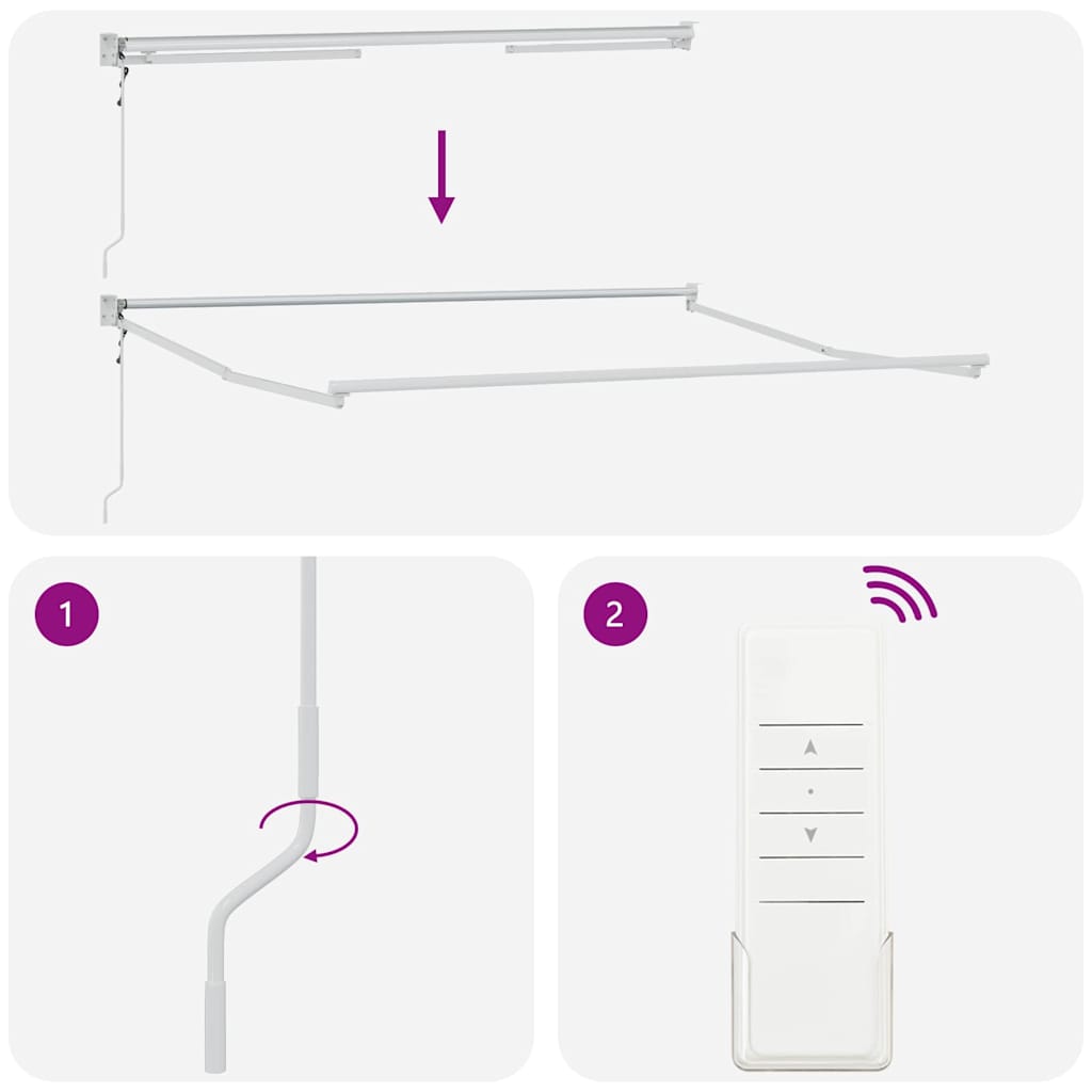 Toldo Retrátil Branco 350 x 250 cm tecido