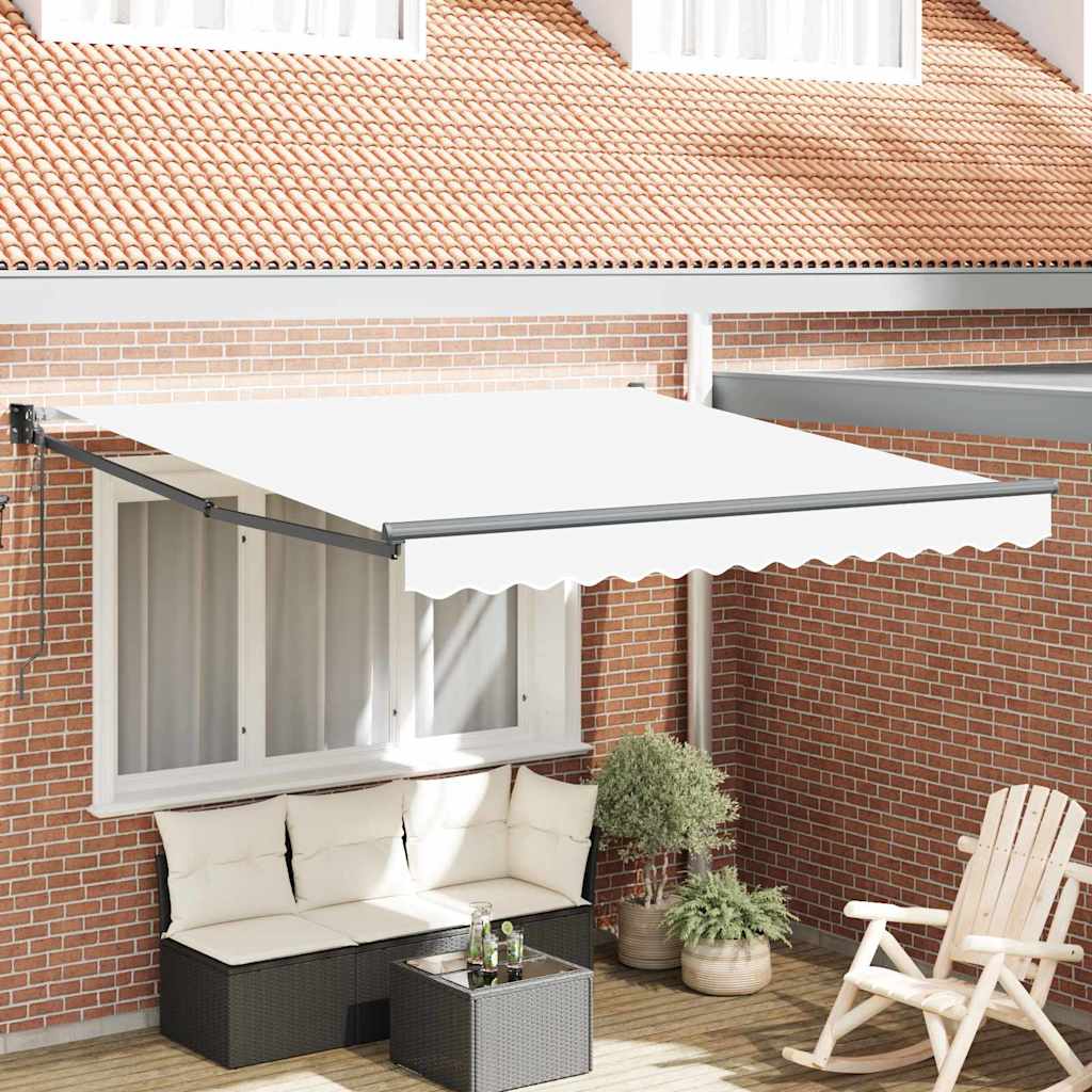 Toldo Retrátil Branco 350 x 250 cm Poliéster e Alumínio