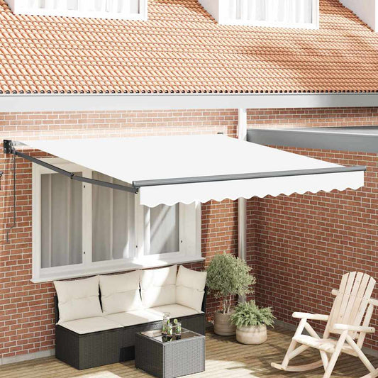 Toldo Retrátil Branco 350 x 250 cm Poliéster e Alumínio