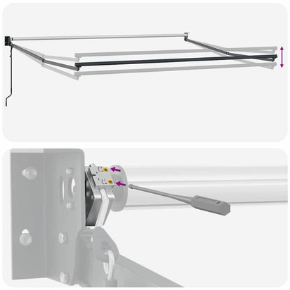 Toldo Retrátil Branco 350 x 250 cm Poliéster e Alumínio