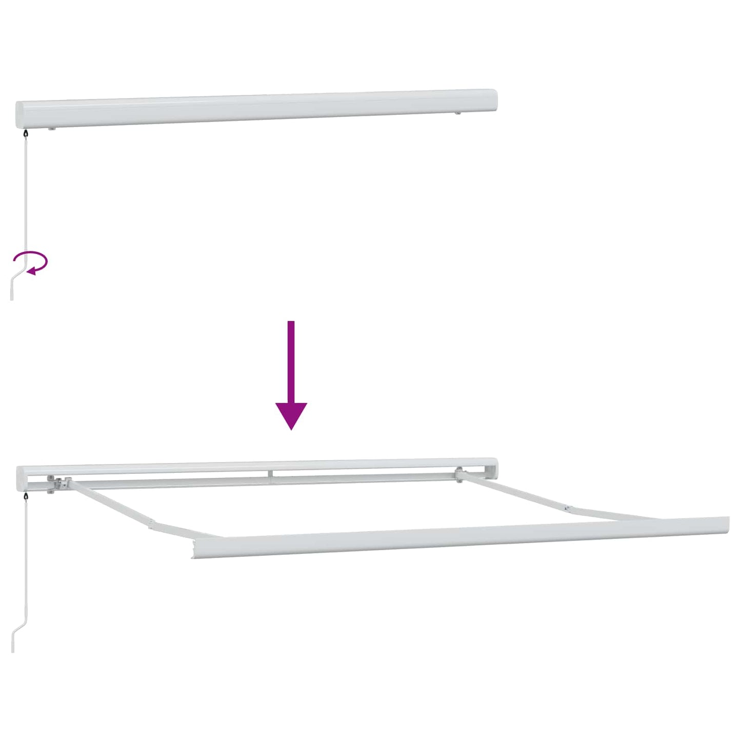 Toldo Retrátil Branco 350 x 250 cm Tecido e Metal