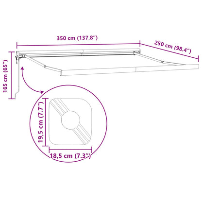 Toldo Branco 350 x 250 x 165 cm Poliéster e Alumínio
