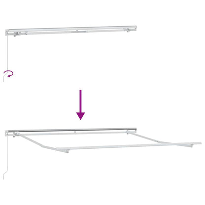 Toldo Retrátil Cinzento-claro 350 x 250 cm Poliéster e Alumínio