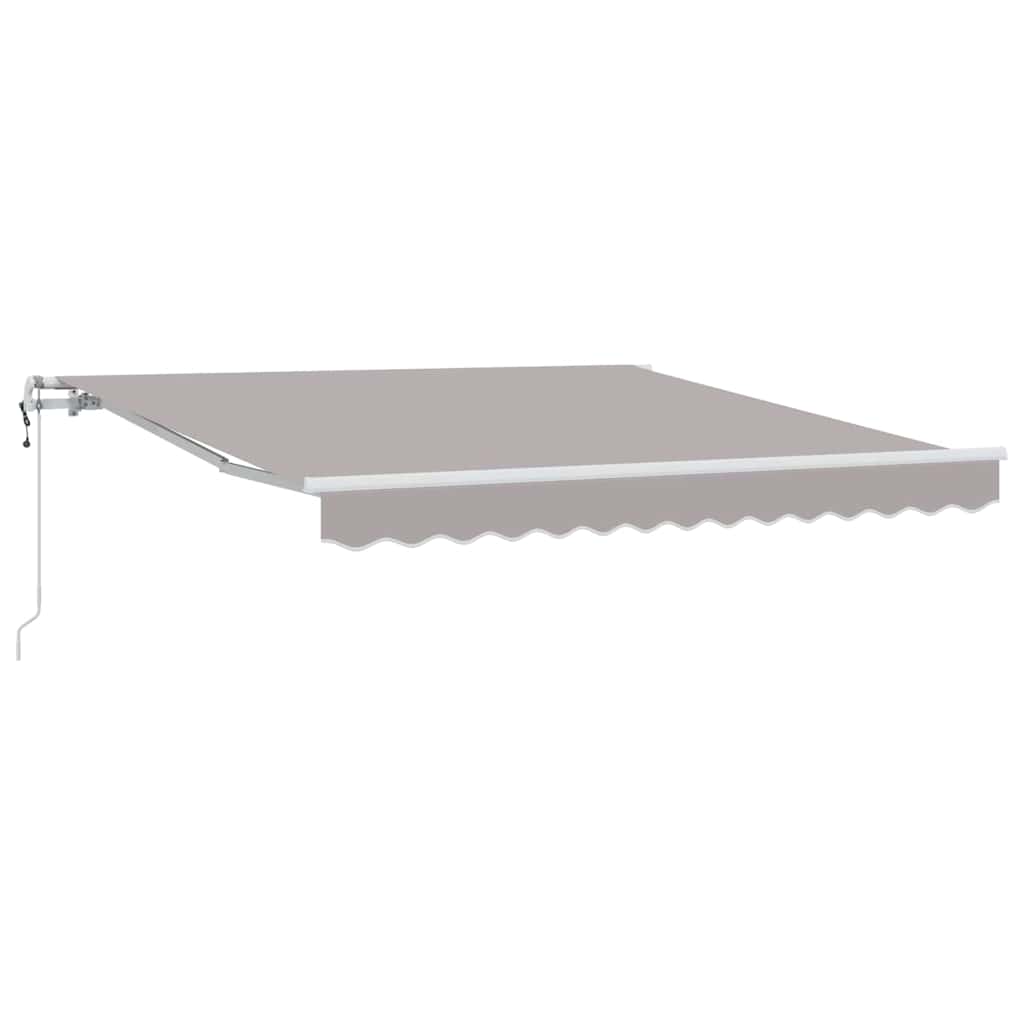 Toldo Retrátil Manual Cinzento-claro 350 x 250 cm tecido