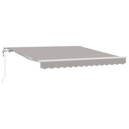 Toldo Retrátil Manual Cinzento-claro 350 x 250 cm tecido