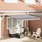 Toldo Retrátil Manual Cinzento-claro 350 x 250 cm tecido