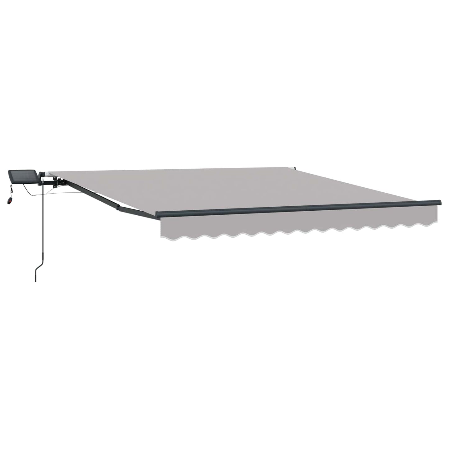 Toldo Retrátil Manual Cinzento-claro 350 x 250 cm tecido