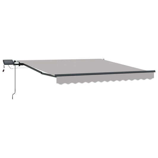 Toldo Retrátil Manual Cinzento-claro 350 x 250 cm tecido